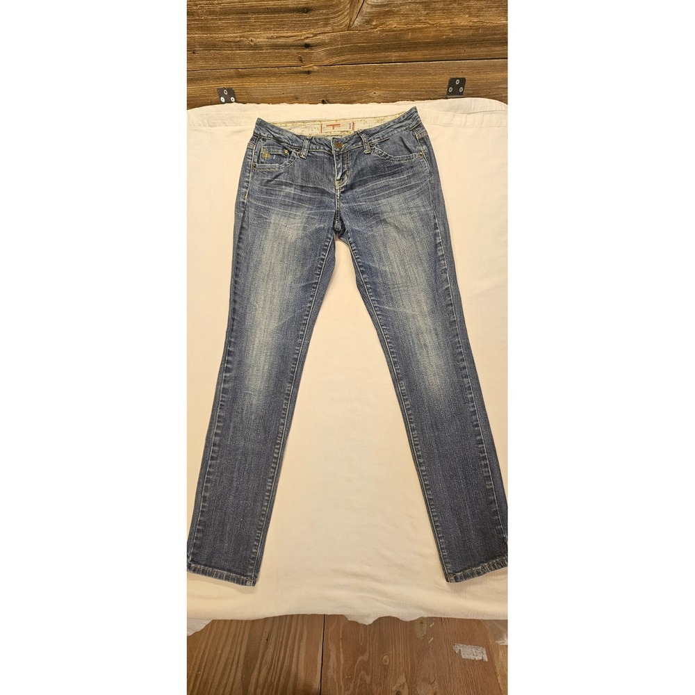 T-Five Denim Womens Low Rise Straight Leg Jeans Medium Wash Blue Size 29x31